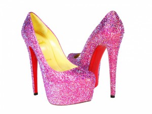 Christian Louboutin Pink Crystal Daffodiles